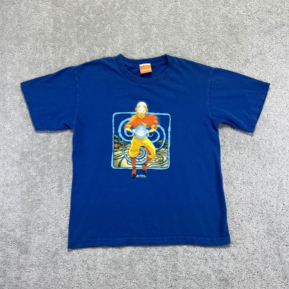 Vintage 2006 Nickelodeon Avatar The Last Airbender T-Shirt Kids Medium Blue‎ Y2k